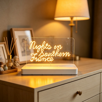Letrero de Neón LED Personalizado, Luz Decorativa de Escritorio, Tablero de Mensajes Acrílico Personalizado, Luz Nocturna Cálida para Decoración del Hogar