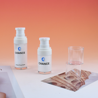 Flacon cosmétique sans air en acrylique de 15 ml, 30 ml, 50 ml, flacon pour sérum pour les yeux, lotion pour le soin de la peau avec pulvérisateur sans air, logo imprimé à l'écran