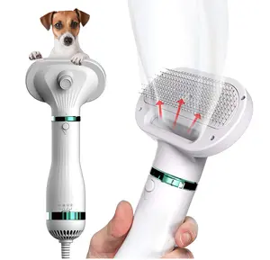 Customized Logo 3 Heat Settings One-Button Low Noise Hair Removal Pet Hair Dryer with Slicker Brush Dog Blow Dryer