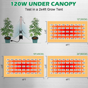 ไฟปลูกพืช LED รังสียูวี120วัตต์พร้อมขาปรับได้ภายใต้หลังคาประเภทผลิตภัณฑ์ไฟปลูกพืช - Product Image 5