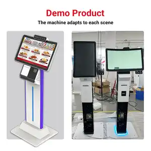 Sipariş yazılımı özel 23.6 ''kapasitif dokunmatik ekran 58/80mm makbuz yazıcı pos terminali tutucu self servis akıllı kiosk