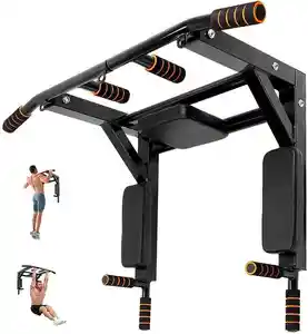 Kapalı spor salonu tavan egzersiz yatay Fitness ekipmanları Pull-up çekme Pullup çene-up çene Barra Parede up Bar duvara monte gri