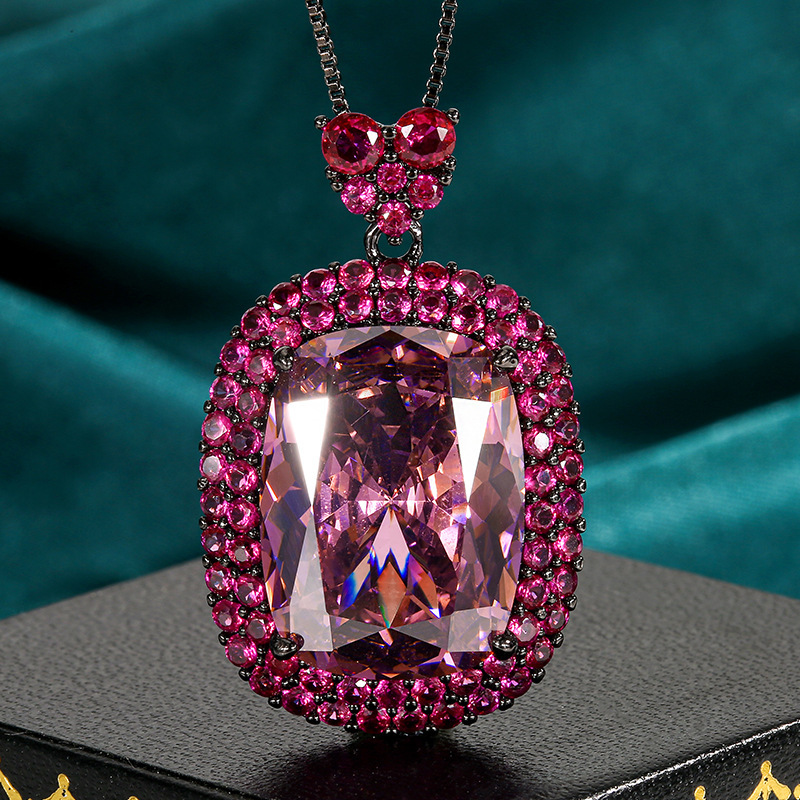 Black gold dried rose pendant with Chopin chain