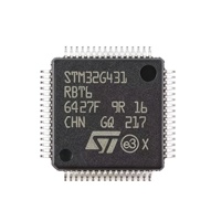 Microcontrôleur STM32G431RBT6 32 bits pour Cortex-M4F, CI 128 Ko Flash, boîtier 64-LQFP, composant électronique à montage en surface