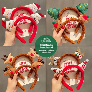 Diadema de reno de Papá Noel de felpa para Navidad, aro de pelo de oreja de Animal suave para niños y niñas, accesorios para fotos de actuación de fiesta - Product Image 1