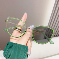 Lunettes de lecture rétro œil de chat avec verres photochromiques anti-radiation, monture métallique - Lunettes unisexes pour adultes