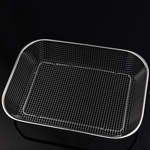Cestello in Acciaio Inox a Maglia Fine con Manico Fisso, Vassoio di Precisione per Trasporto Chip Elettronici - Product Image 3