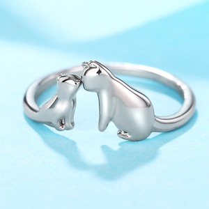 Anello in acciaio inossidabile a forma di animale carino, gioiello unisex alla moda, regalo per lei e per lui - Product Image 1