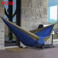 Hamac de camping suspendu en tissu tricoté en nylon de haute qualité avec logo personnalisé WOQI et mousqueton