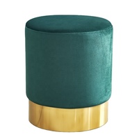 Tabouret avec repose-pieds en velours bleu marine, siège de canapé, style nordique, de haute qualité, moderne, idéal pour salon de maquillage