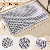 Tapis de salle de bain en polyester super absorbant à texture tridimensionnelle gaufrée