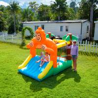Airmyfun kabarık kale ev kullanımı slayt 4 kişi kapasiteli 300x215x255cm ile şişme sıçrama ev