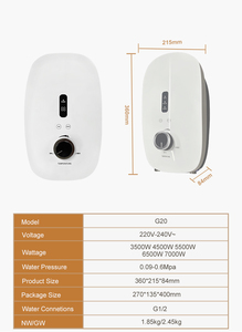Termostato de calentador de agua eléctrico sin tanque instantáneo inteligente de 7KW y 220V, ahorro de energía, calentamiento rápido para el Hogar, baño, ducha, cocina - Product Image 5