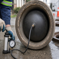 Bouchon gonflable noir pour test de l'étanchéité des canalisations d'égout