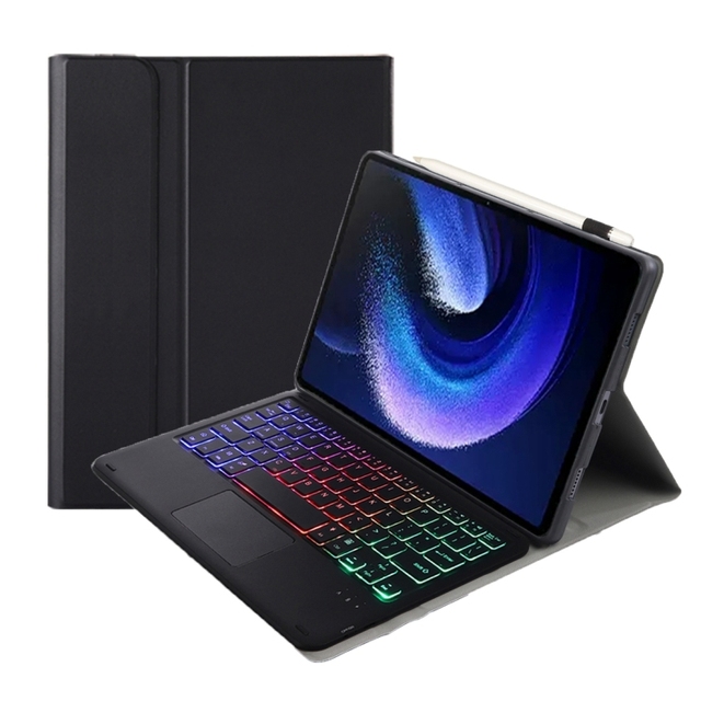 For Xiaomi Pad 6 Pad 6 Pro Tablet Lambskin Texture Ultra Thin Backlight Wireless Keyboard Leather Cover Case With Touchpad