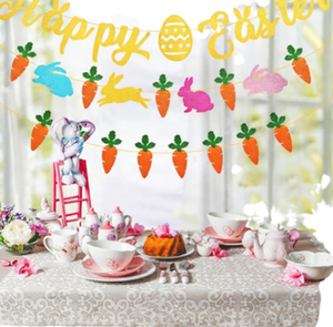 Guirlande de décoration de fête de Pâques DAMAI, bannière lapin, guirlande de lettres colorées JOYEUSE PÂQUES pour l'aménagement de scènes de vacances - Product Image 4