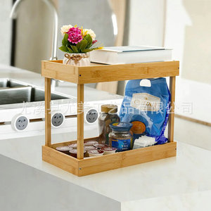 Estante de almacenamiento de escritorio, librero de madera de 2 niveles, organizador de estación de trabajo, almacenamiento de condimentos y utensilios. - Product Image 2