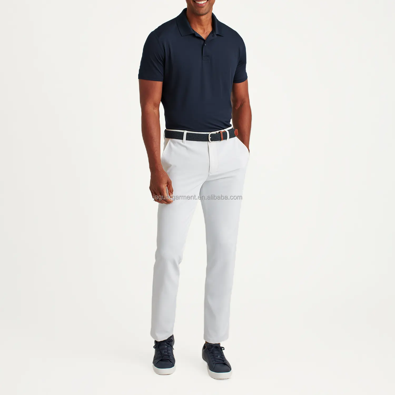 Nouveau pantalon droit à la mode pantalon d'hiver pour hommes pantalon de golf blanc à séchage rapide à boutons pantalon pour hommes