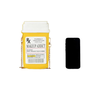 クリエイティブ新流行のメッセンジャーバッグ奇妙な医学ボトル文字Puハンドバッグ小さな携帯電話バッグコントラストチェーン - Product Image 1