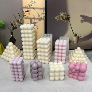 INS coréen bricolage en forme de bulle silicone bougie moule pour faire bougie grande <span class=keywords><strong>boule</strong></span> de laine Cube silicone bougie moule - Product Image 6