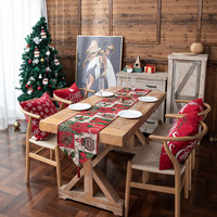 Chemin de table et draperie de chevet en polyester et terylène jacquard floral teint et tissé, style américain, personnalisable, pour décoration de Noël à la maison