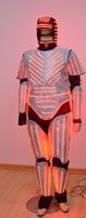 Costume de danseur de robot led rvb polychrome tenues de performance Costumes lumineux Costume d'armure de danse Tron Led