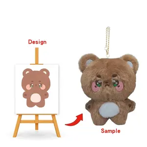 Custom Mini 5Cm Pluche Sleutelhangers Teddybeer Pluche Speelgoed Sleutelhanger Voor Afstuderen Cadeau