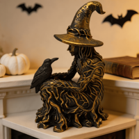 Ornements de sorcière en résine pour Halloween, vente directe d'usine, ornements en résine pour la décoration de fête, cadeaux