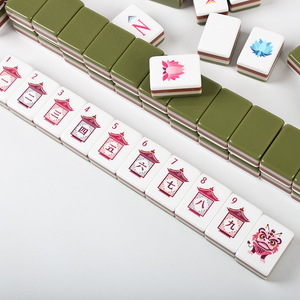 En stock : Ensemble de mahjong artisanal en acrylique, style américain, quatre couches, color-block, pour divertissement décontracté - Product Image 3