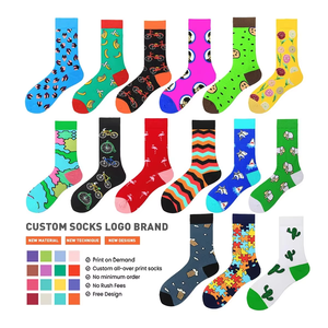 L&amp;J Unisex Cute <strong>Socks</strong> Happy Funny Cartoon Pattern <strong>Custom</strong> Logo <strong>Socks</strong> Anti-Bacterial Feature Free Sample OEM <strong>Socks</strong> <strong>Manufacturer</strong> - Product Image 1