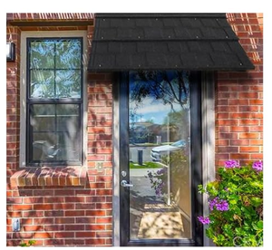 Auvents fixes en carreaux de métal revêtus de pierre avec cadre triangulaire en acier pour portes, marches, fenêtres et porches - Product Image 3