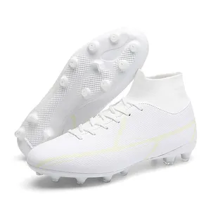 Students White and Blue Non-Slip Free Combination Soccer Shoes Custom Soccer Football Sports Training Shoes