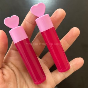 ISMAN - Tubos Vacíos para Bálsamo <span class=keywords><strong>Labial</strong></span> con Tapa en Forma de Corazón de 3.5g, Logotipo Personalizado, Envases Rosados para Lápiz <span class=keywords><strong>Labial</strong></span>, Estuche de Embalaje Cosmético para Niños - Product Image 5
