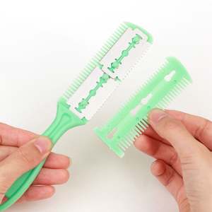 Tijeras <span class=keywords><strong>de</strong></span> corte <span class=keywords><strong>de</strong></span> <span class=keywords><strong>pelo</strong></span> <span class=keywords><strong>de</strong></span> doble cara, peine cortador <span class=keywords><strong>de</strong></span> <span class=keywords><strong>pelo</strong></span> <span class=keywords><strong>de</strong></span> plástico <span class=keywords><strong>con</strong></span> cuchilla <span class=keywords><strong>de</strong></span> acero inoxidable, maquinilla <span class=keywords><strong>de</strong></span> afeitar - Product Image 5