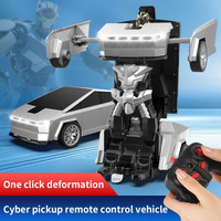 Coche Robot Transformable con un Clic, Control Remoto de 4 Canales, Alcance de 20 m, Derrape de 360 Grados, Batería AA, Uso Interior/Exterior, Edades 5-14