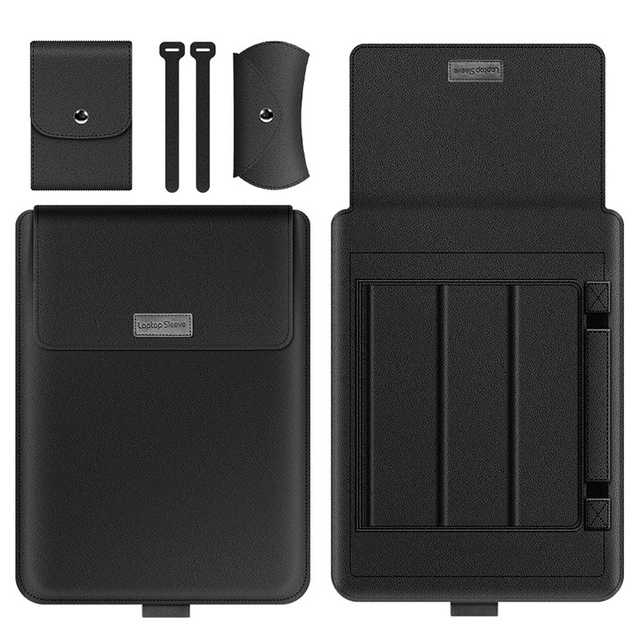 14 Inch Soft Polyester Laptop Sleeve Ultra-Thin Protective Computer Cover Built-in Stand Laptop Case for MacBook Pro/Air