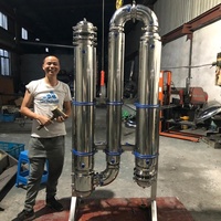 Évaporateur à film tombant en acier inoxydable 304, homologué ASME, 200 L/h, double joint mécanique, polissage miroir, pour vide