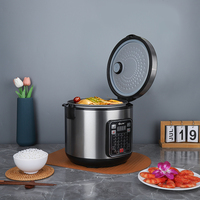 Olla Eléctrica Automática Multifuncional de 4L/5L/6L con Recubrimiento Antiadherente de Grado Alimenticio, Temporizador Digital Inteligente, para Hotel y Hogar