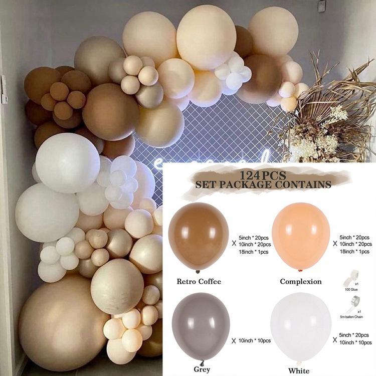 Brown Balloon Garland Kit Arch Stuffing Gender Reveal Balloons in Bulk Boho Light Jungle Cream Baby Shower Decorations