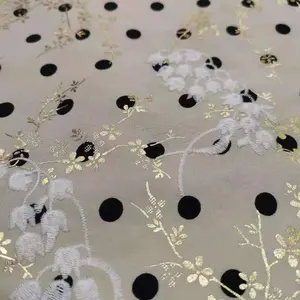 Yüksek kaliteli polyester bronzlaşmaya nakış kumaşlar üreticileri yeni iç çamaşırı düğün aksesuarları toptan
