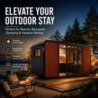 Cabine Apple préfabriquée, capsule spatiale, maisonnette compacte, 3 puits de lumière, lit pliable, bureau, espace de vie