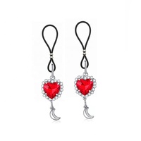 Anneau de mamelon non percé en forme de cœur, chaîne ajustée, anneaux de mamelon, bijoux