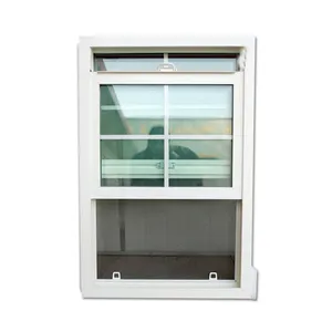 Vertikale PVC-Schiebefenster im amerikanischen Stil, doppelt hängende Fenster
