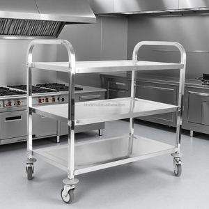 รถเข็นบริการอาหารสแตนเลส 3 ชั้น สำหรับโรงแรม/ร้านอาหาร - Product Image 1