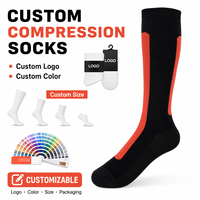 Chaussettes de compression personnalisées en coton, élasthanne et nylon, motif noir, pour usage quotidien