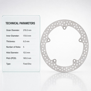 Disco de Freno Trasero para Motocicleta de 276 mm, Perforado, Personalizado de Fábrica, para <span class=keywords><strong>Honda</strong></span> <span class=keywords><strong>VFR</strong></span> <span class=keywords><strong>1200</strong></span> X <span class=keywords><strong>Crosstourer</strong></span> DCT <span class=keywords><strong>2012</strong></span>-2021, Nuevo Suministro - Product Image 2