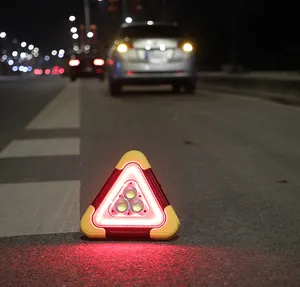 Solor power Car Emergency Breakdown Warning Triangle for Car Tripod with LED Lighting and USB Charging Port