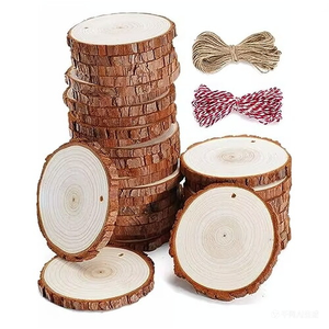 Fette di <span class=keywords><strong>Legno</strong></span> di Pino Grezzo Incise Riutilizzabili per <span class=keywords><strong>Centrotavola</strong></span> 5.1-5.5 Pollici, con Corteccia Naturale, Ecologiche per Matrimoni e Festività - Product Image 6