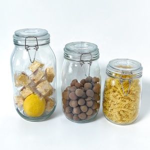 Contenitore in Vetro Multiuso con Chiusura a Clip in Acciaio Inox per Fermentazione, Sottaceti e Conservazione di Alimenti Secchi - Product Image 1