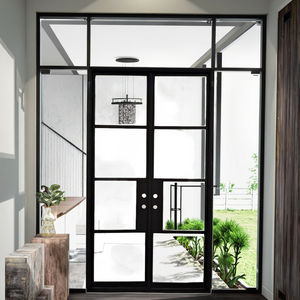 <span class=keywords><strong>Porta</strong></span> d'ingresso quadrata a doppia cornice stretta con cassetta di sicurezza a doppio foro Custom dimensioni <span class=keywords><strong>4</strong></span> luci Design interno esterno <span class=keywords><strong>porta</strong></span> antiruggine - Product Image 4